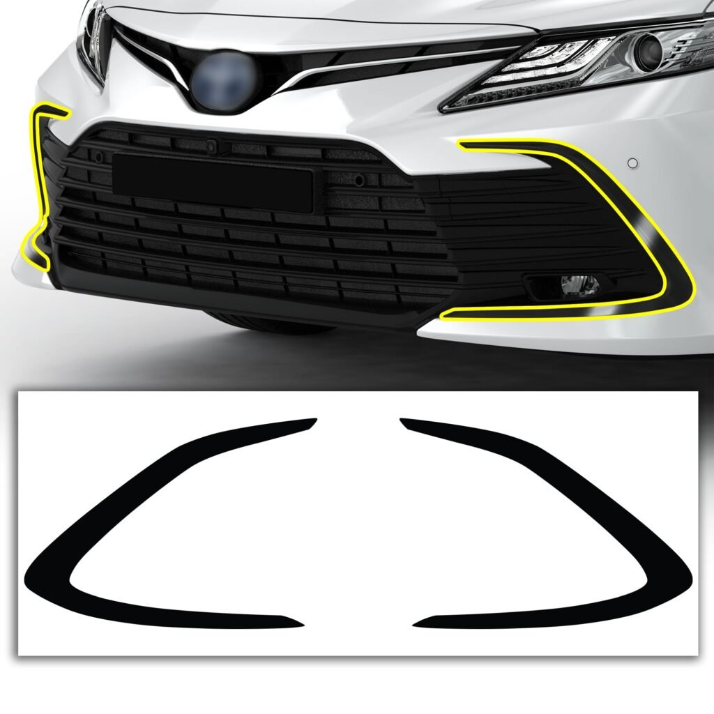 BOGAR TECH DESIGNS for Toyota Camry 2018-2024 Front Chrome Delete – Precut Vinyl Overlay Kit, Gloss