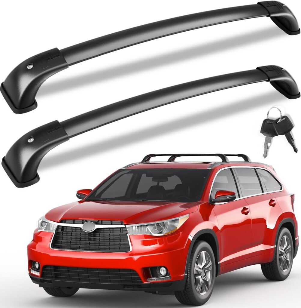 KINGGERI Lockable 220lbs Cross Bars Roof Racks Fit for Toyota Highlander 2014-2019 XLE Limited & SE