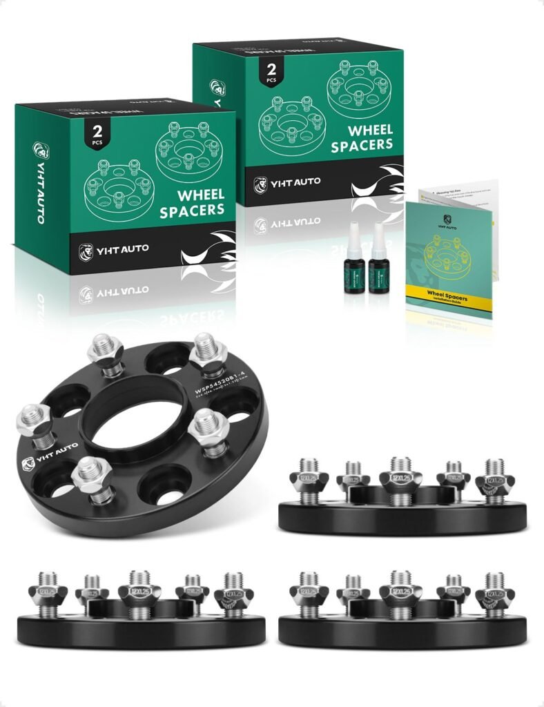 YHTAUTO 5x4.5 Hub Centric Wheel Spacers 15mm Compatible with Buick, Nissan & Infiniti Models, Altima, Rogue, Sentra, Murano, QX60, 5x114.3mm Tire Spacers w/12x1.25 Studs 66.1mm Hub Bore 5 Lug 4Pcs