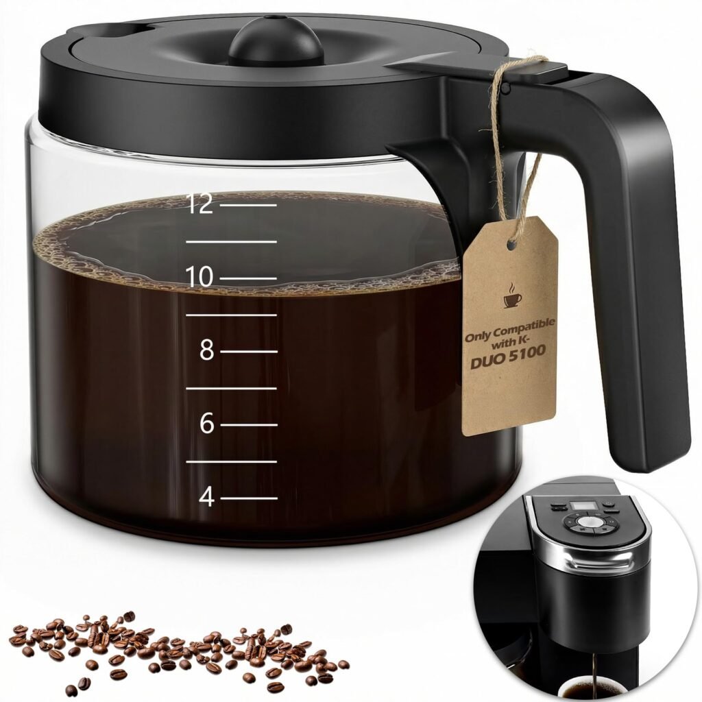 12 Cup Coffee Pot Replacement Only Compatible with Keurig K-DUO 5100 Coffee Machine, Carafe