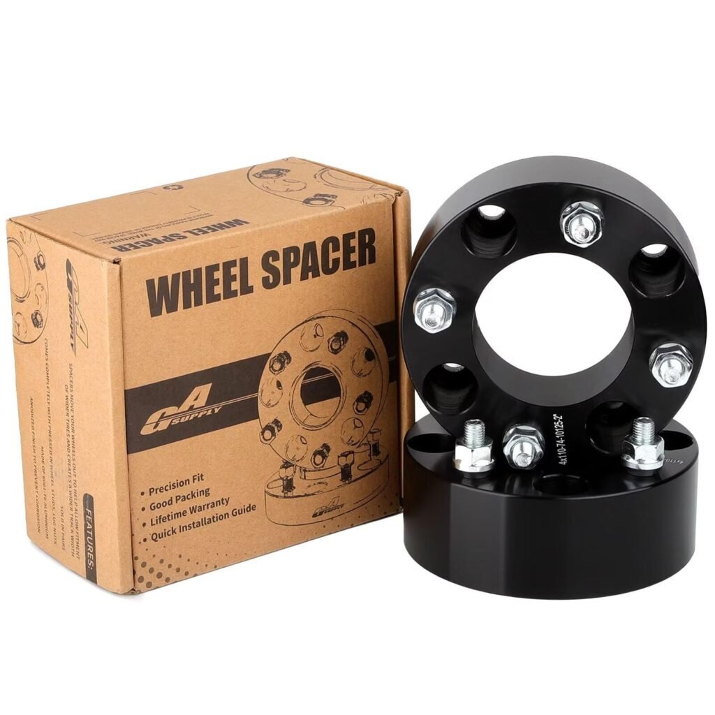 GAsupply ATV 4x110 Wheel Spacers 2 inch, Black ATV Wheel Adapters Spacers 74mm Hub Bore 10×1.25