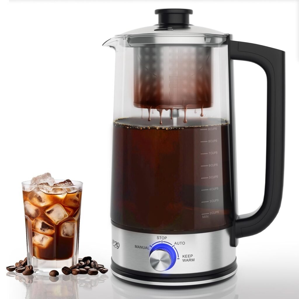 PULZO Percolator Coffee Pot Electric, Electric Coffee Percolator with Auto Keep Warm, Stainless