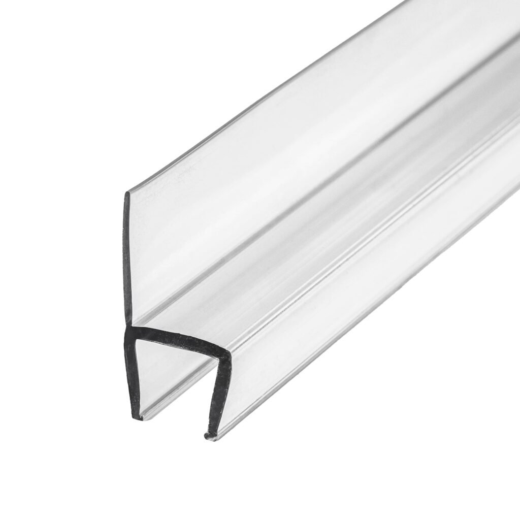 eatelle Frameless Shower Door Side Seal Strip for 3/8 Inch (10mm) Glass, Vertical Polycarbonate