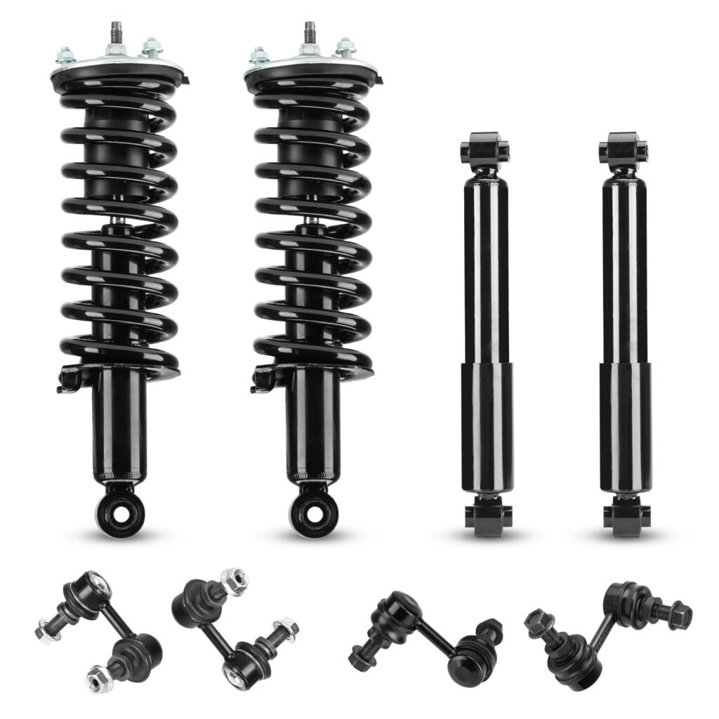 Front & Rear Struts w/Coil Spring & Sway Bar Links for Nissan Pathfinder 2005-2012, Shock Absorber 2006 2007 2008 2009 2010 2011 Assembly Replace 171103 K80470 K80471 4345056 K750037 K750038 (8PCS)