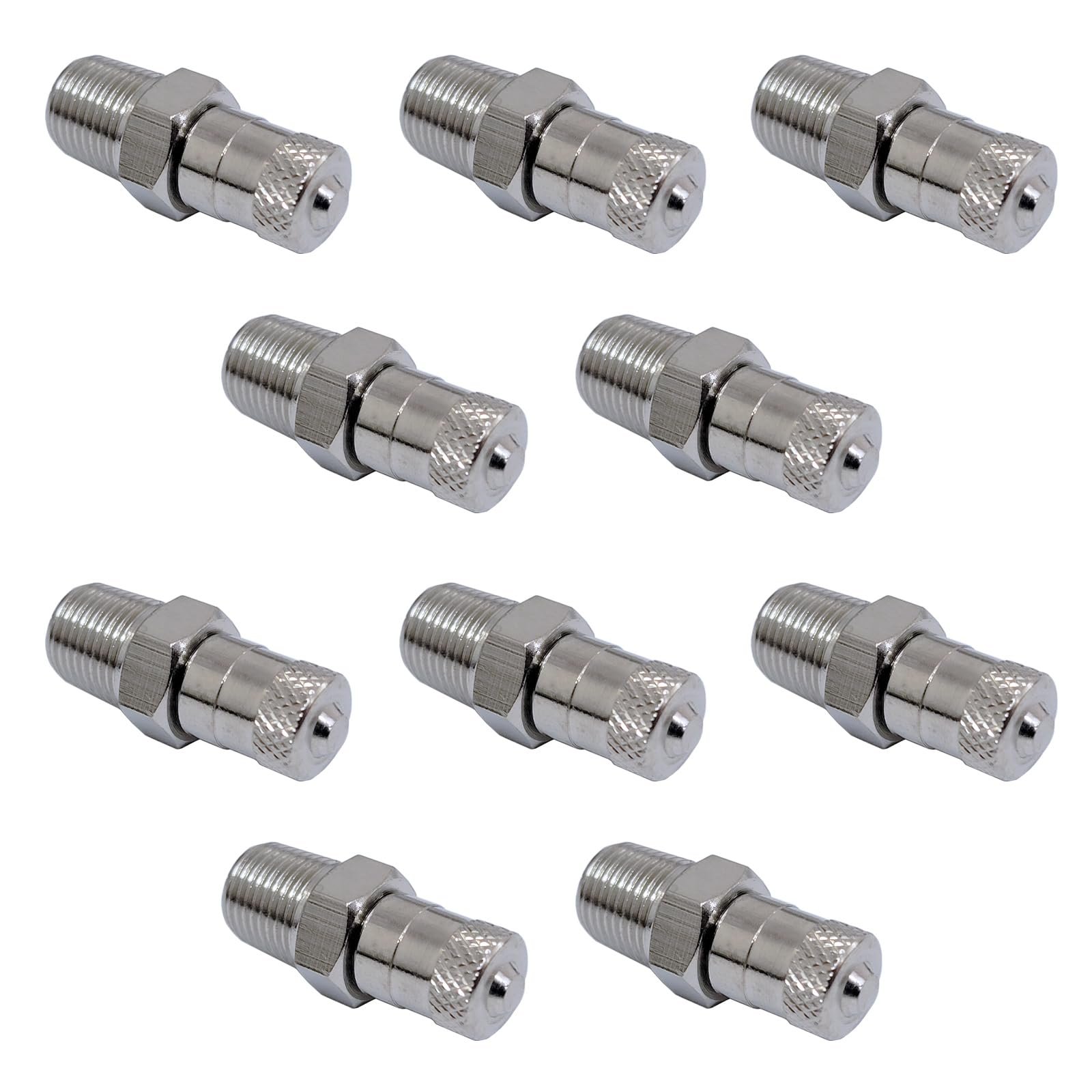 10 Pcs 1/8 Inch BSPT BSP Schrader Tank Valve 25mm Wheel Air Compressor 35 Bar 500 PSI