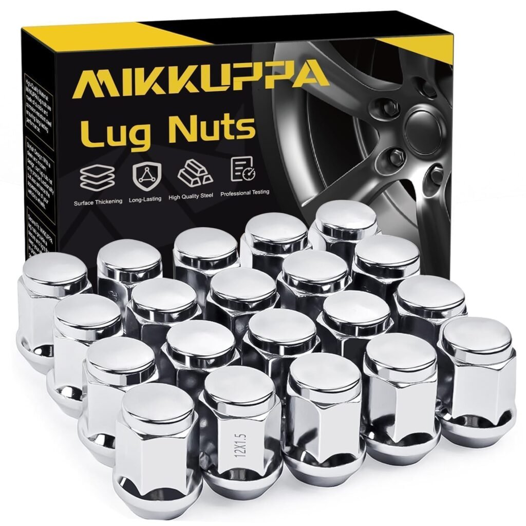 MIKKUPPA M12x1.5 Wheel Lug Nuts, Chrome 20PCS Closed End Nuts