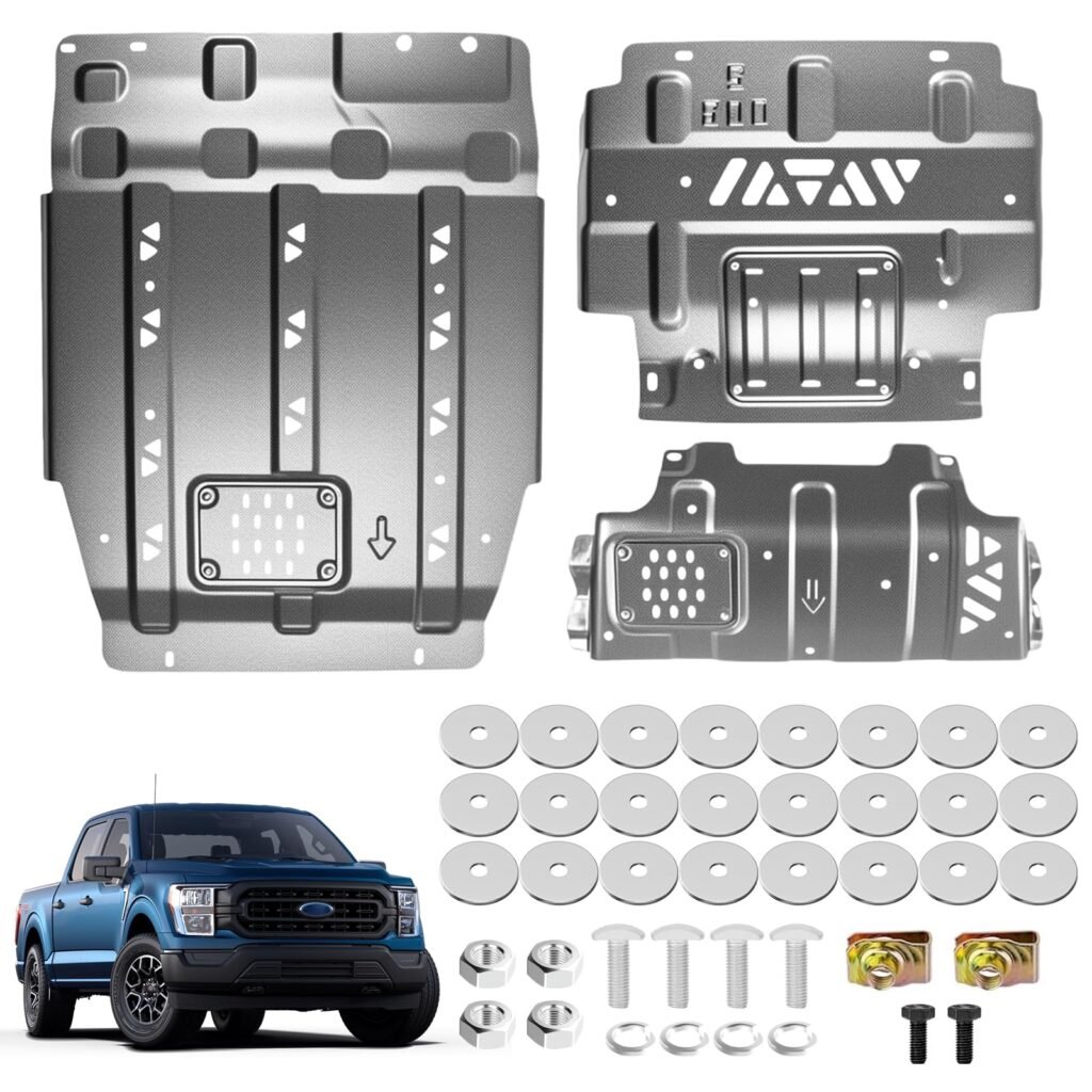 Piiterpart Full Skid Plate for Ford F150 2015 2016 2017 2018 2019 2020 2021 2022, Heavy-Duty