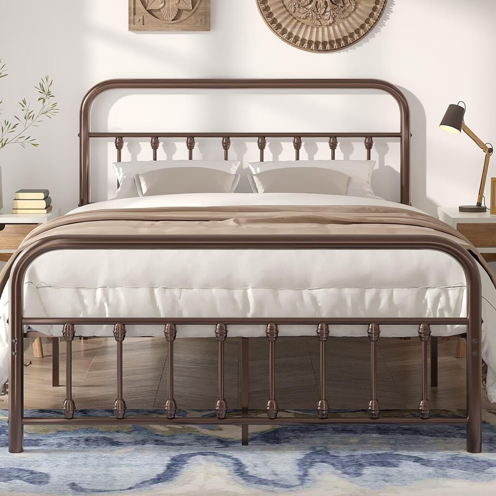 ***CHILD SIZE*** VECELO Victorian Style Child size Metal Bed Frame - Bronze