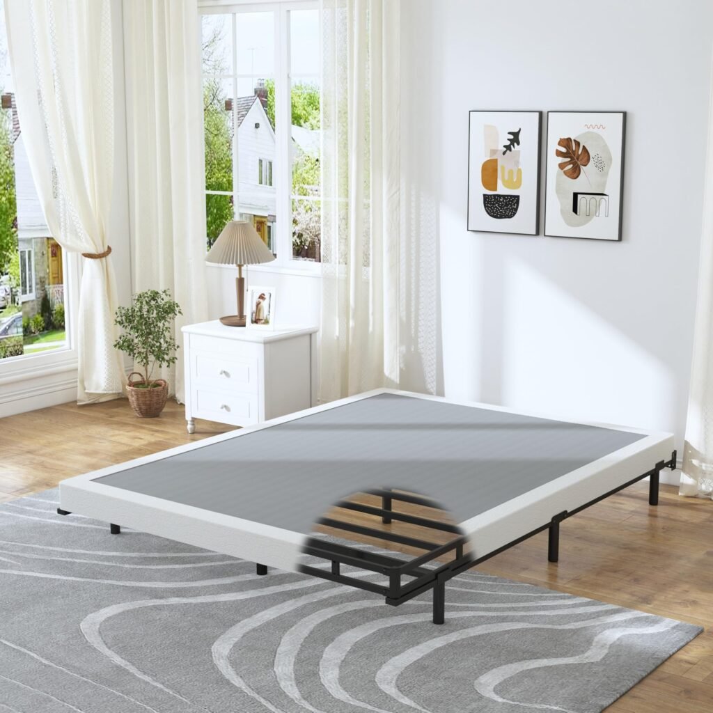 HOBINCHE 4 Inch King Box Spring Low Profile Bed Base with Fabric Cover