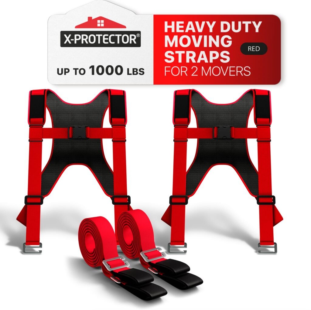 X-Protector Moving Straps - 2 Pairs - Lifting Straps for 2 Movers - Move Furniture Easily and Safely