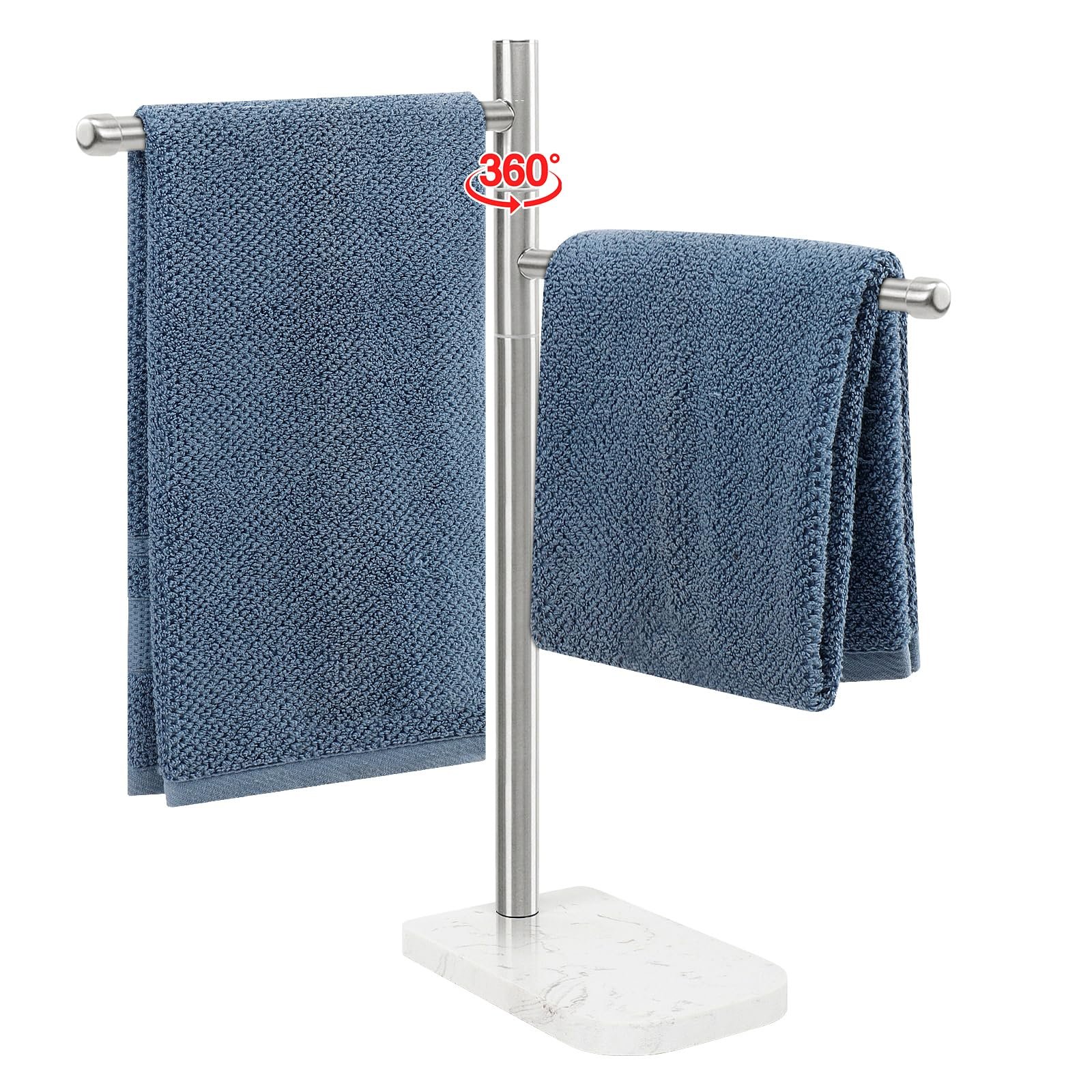BathAce Hand Towel Holder with Marble Base