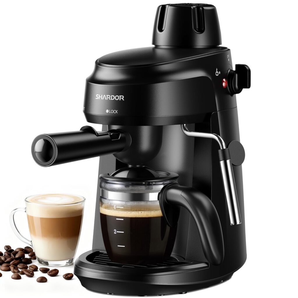 SHARDOR 3.5 Bar Espresso Machine, Compact Expresso Coffee Machines for Home, 4-Cup Espresso Maker