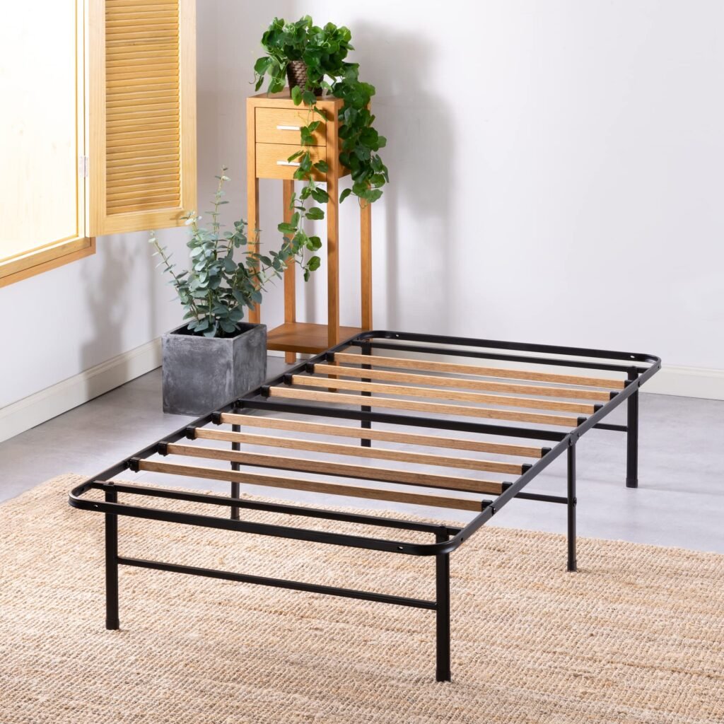 Zinus SmartBase Essential Mattress Foundation with Bamboo Slats, Metal Platform Bed Frame,