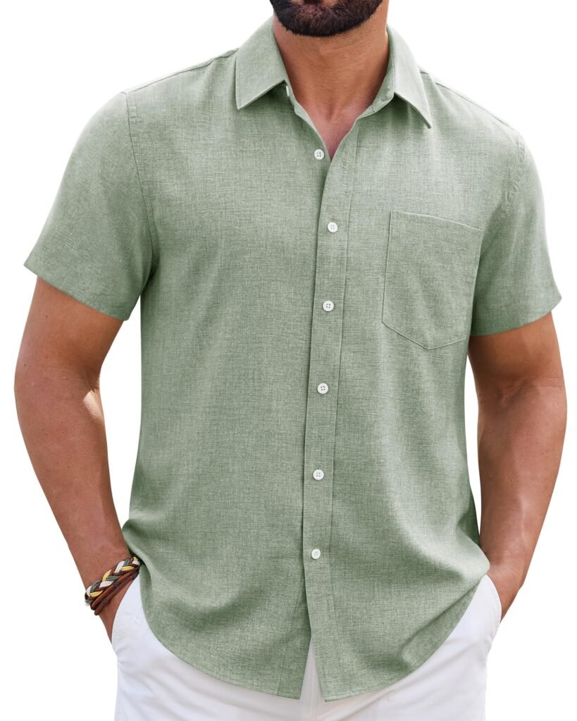 ROUWELL Men's Linen Button-Down Shirt