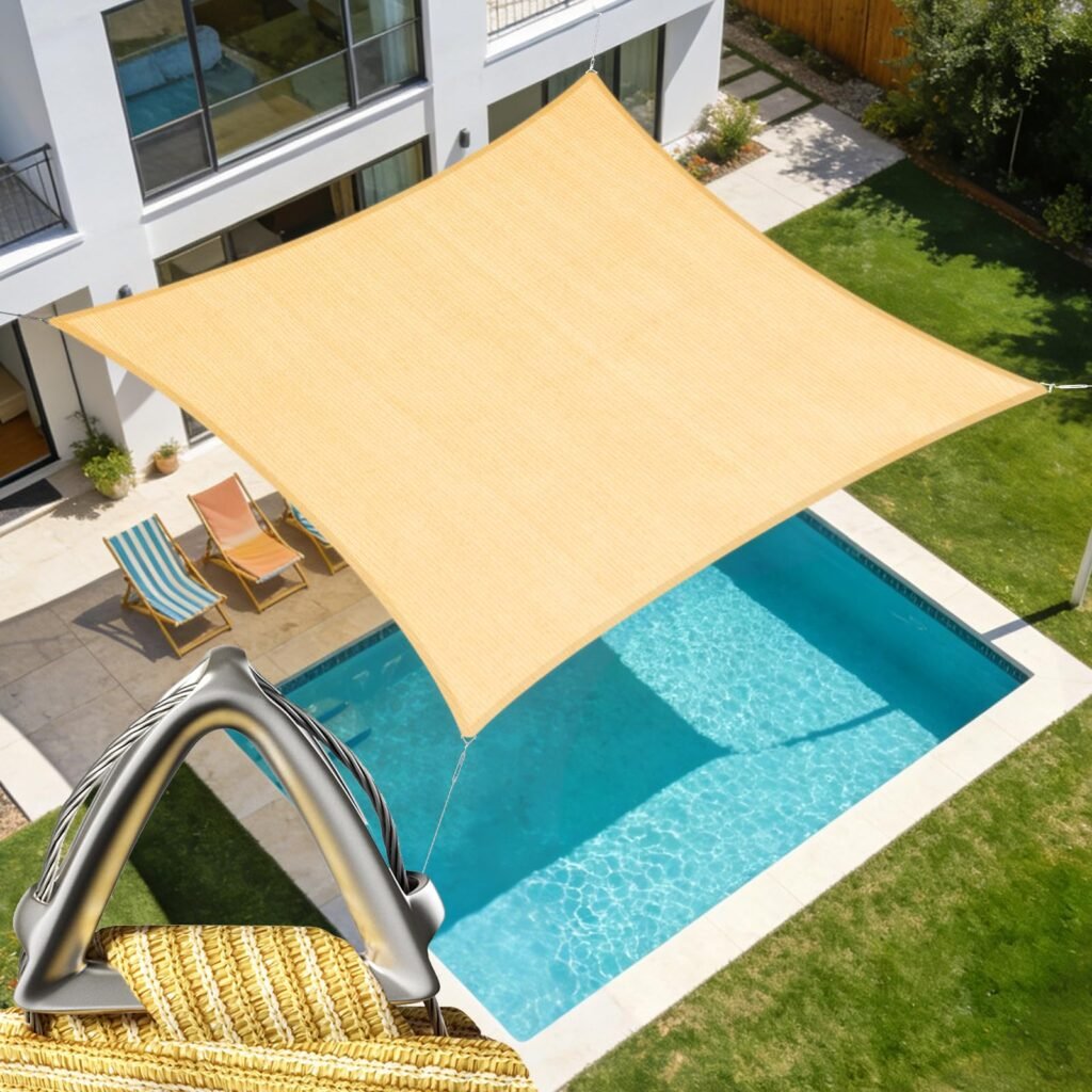 Royal Shade 20' x 20' Beige Square Shade Sail