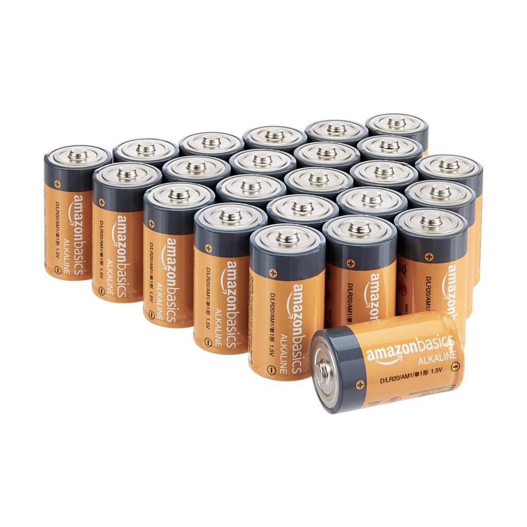 Amazon Basics D Cell All-Purpose Alkaline Batteries, 5-Year Shelf Life, 96 Count, 4 Packs of 24