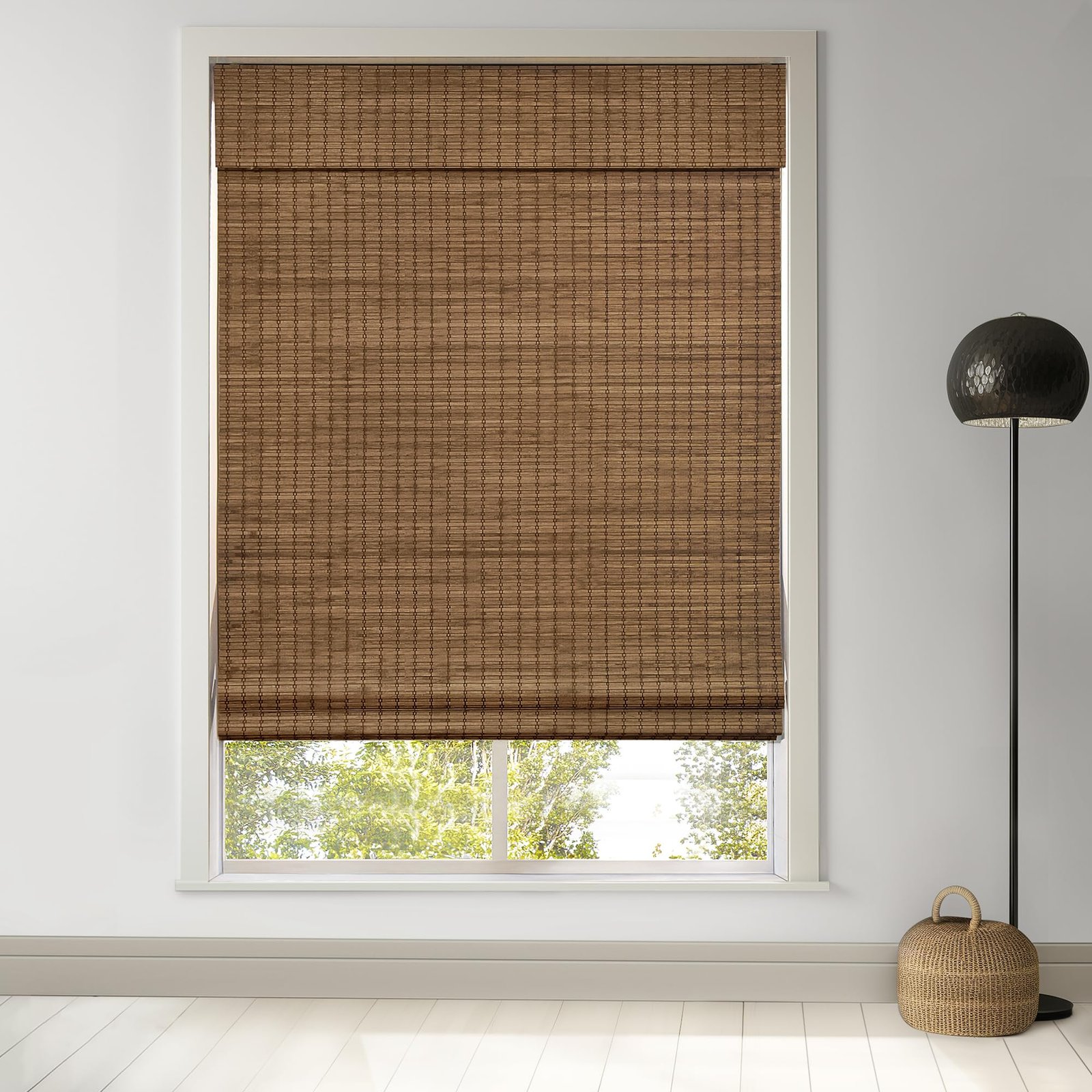 LazBlinds Cordless Bamboo Roman Shades 46.5" W x 48" H