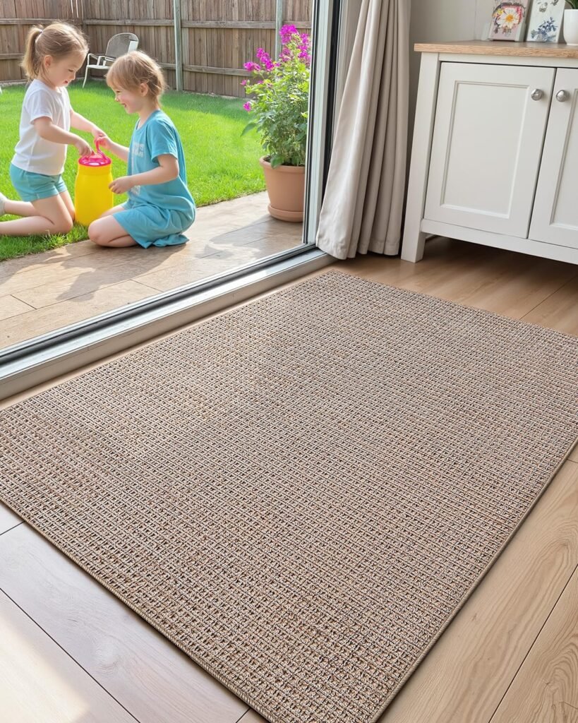 Color&Geometry Front Door Mat Indoor Non Slip Rubber Backing, 24"x36" Ultra Thin Entryway Doormat,
