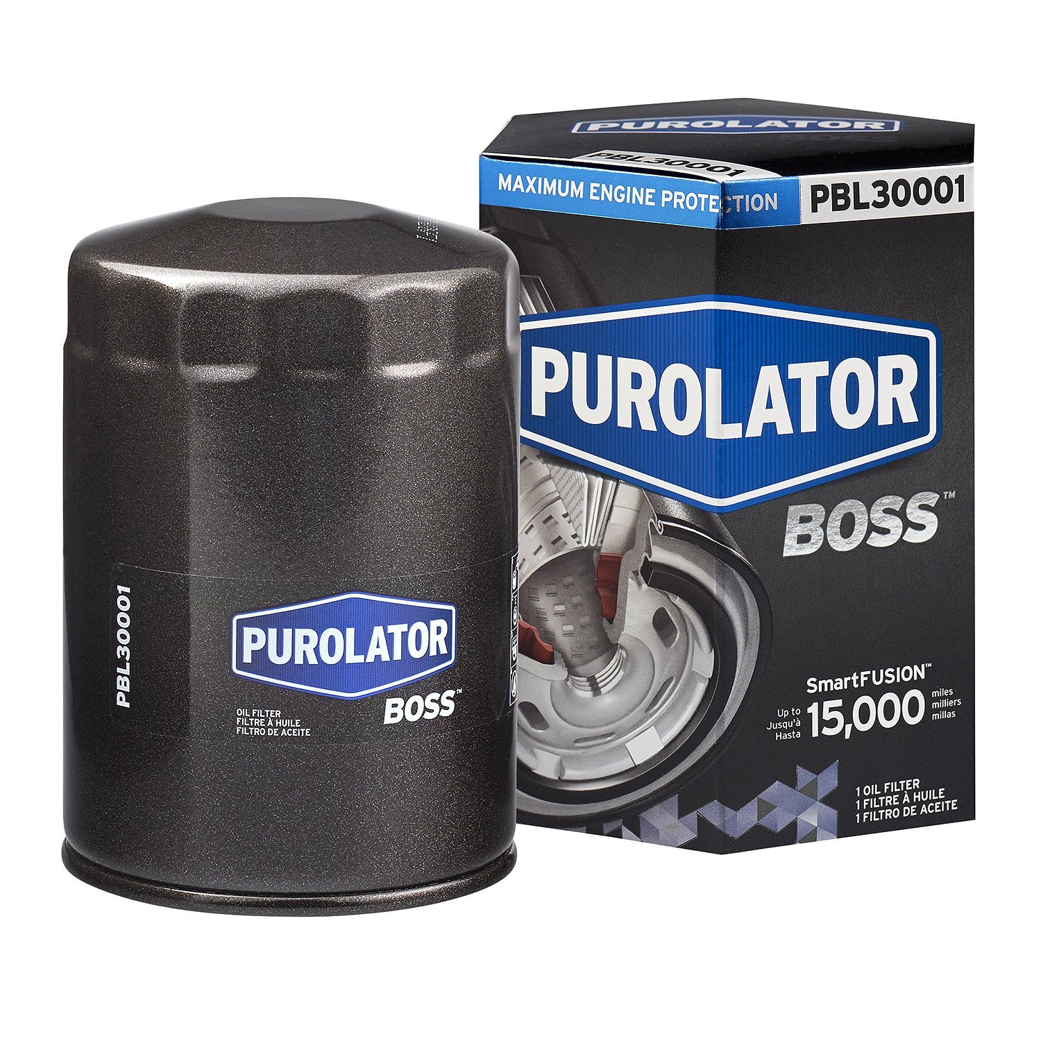 Purolator PBL30001 PurolatorBOSS Maximum Engine Protection Spin On Oil Filter Compatible With Ford F-150, Ranger, Explorer, Mustang, F-250, Bronco, E-150/E-250/E-350 Econoline and Toyota Land Cruiser