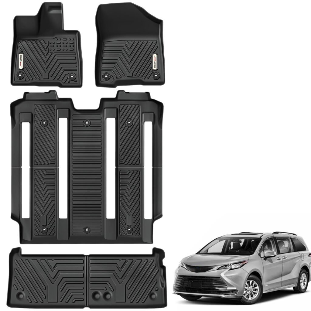 YITAMOTOR Floor Mats Fit for Toyota Sienna 2021-2025 (Only for 7 Seat Without Spare Tire), Custom