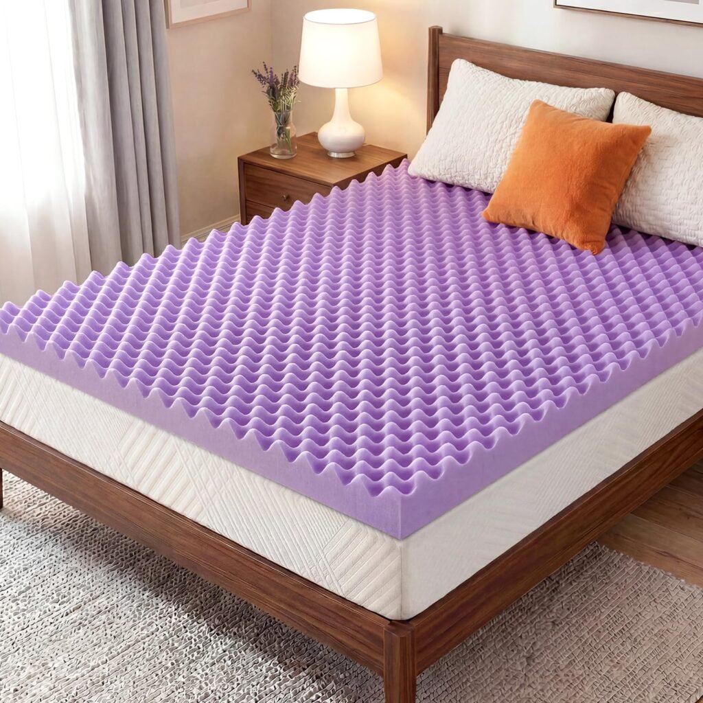 IULULU King 3 Inch Gel Memory Foam Mattress Topper