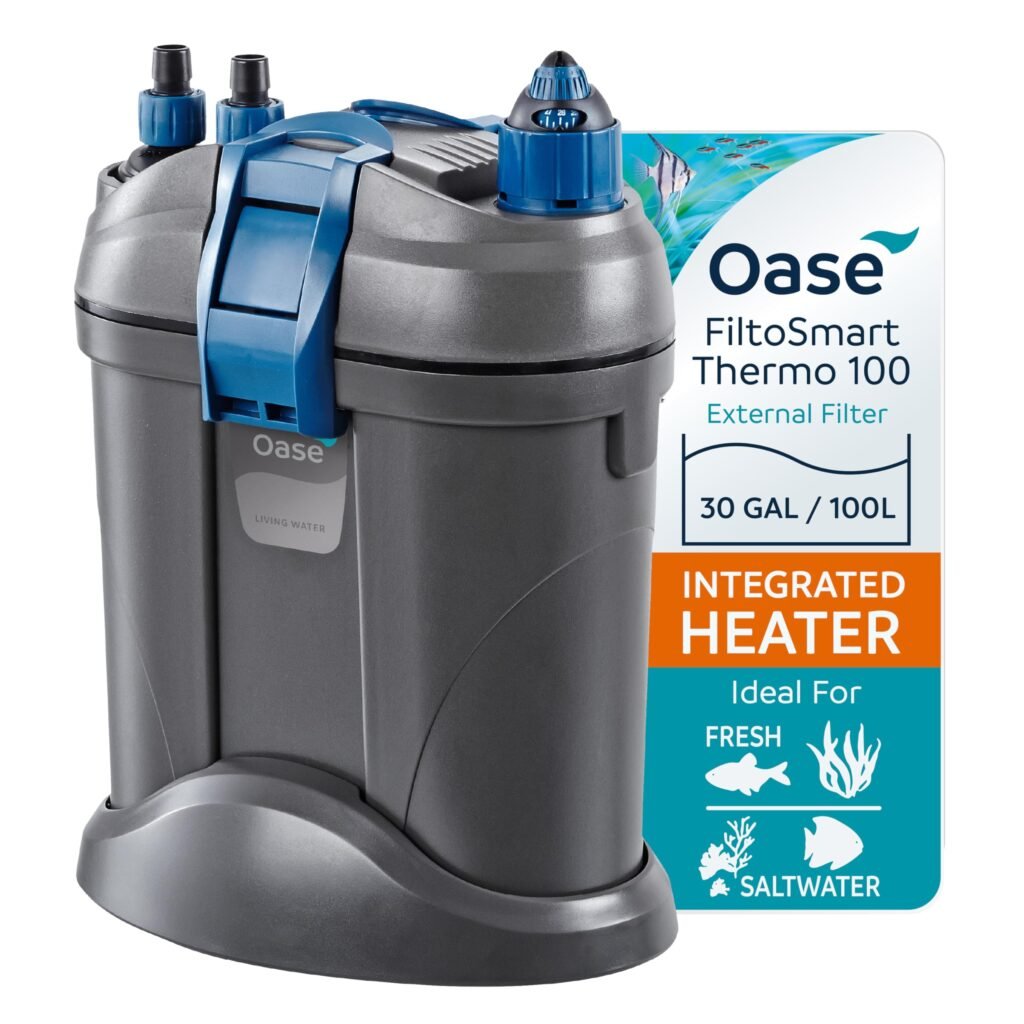 OASE FiltoSmart Thermo 100 Canister Filter with Heater, Black