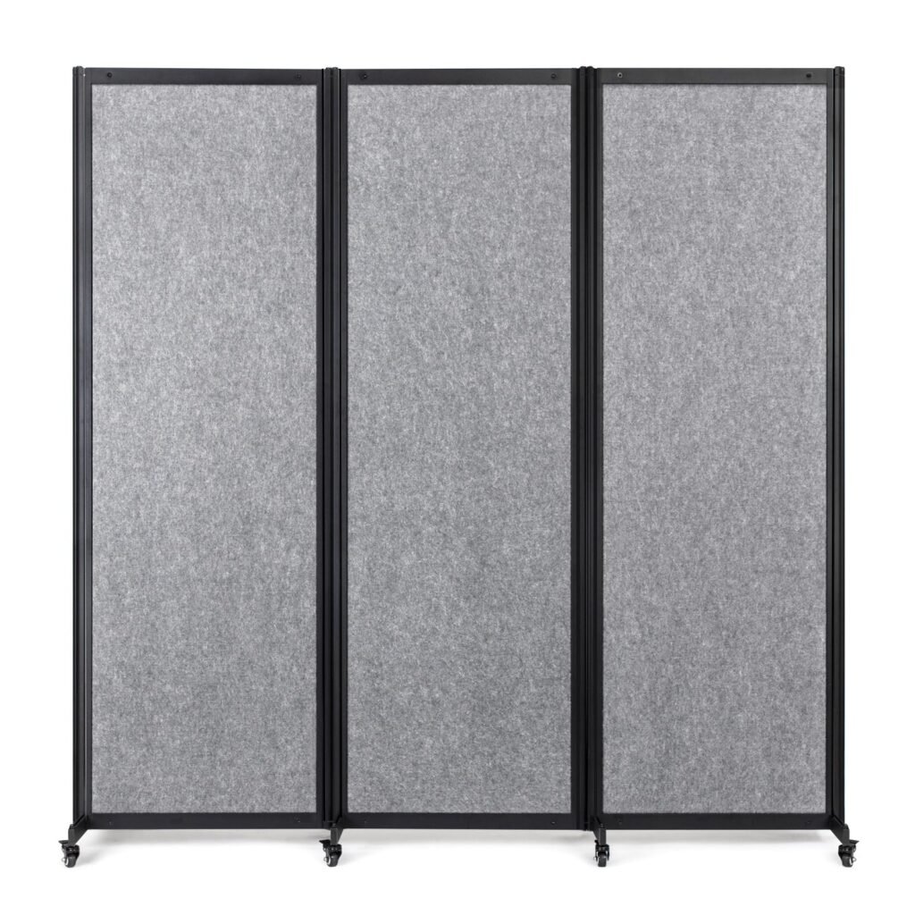Strongbird Room Partition,Office Divider,Portable Commercial Screen Dividers,Privacy Partition Separator,Classroom School Dividers,6'4"L* 6'7"H,3 Panel,Light Grey
