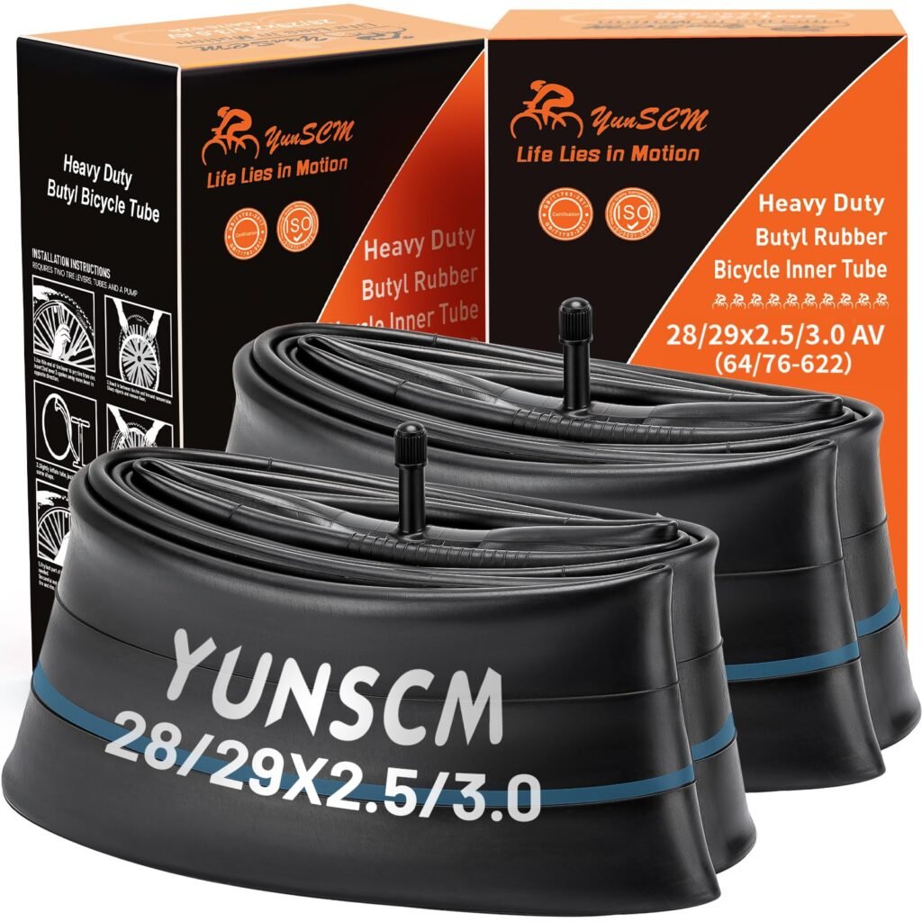 2-PCS 28"/29" Heavy Duty Fat Bike Tubes 28/29x2.5/3.0 (64/76-622) AV32mm Schrader Valve Bicycle Inner Tubes Compatible with 28/29 x 2.5/2.6/2.8/3.0 Bike Tire Tubes