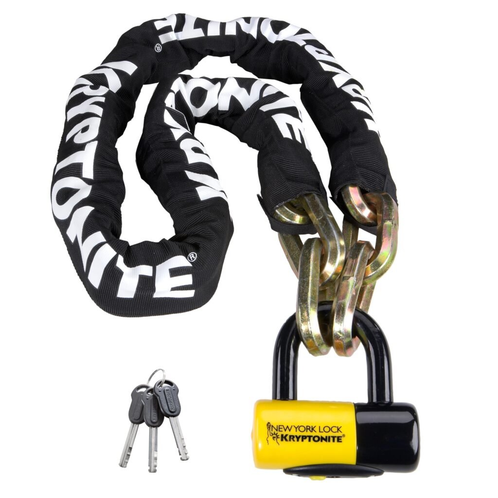 [Missing parts, no keys, won't lock] Kryptonite New York Fahgettaboudit Chain 1415 & 15mm Disc Lock