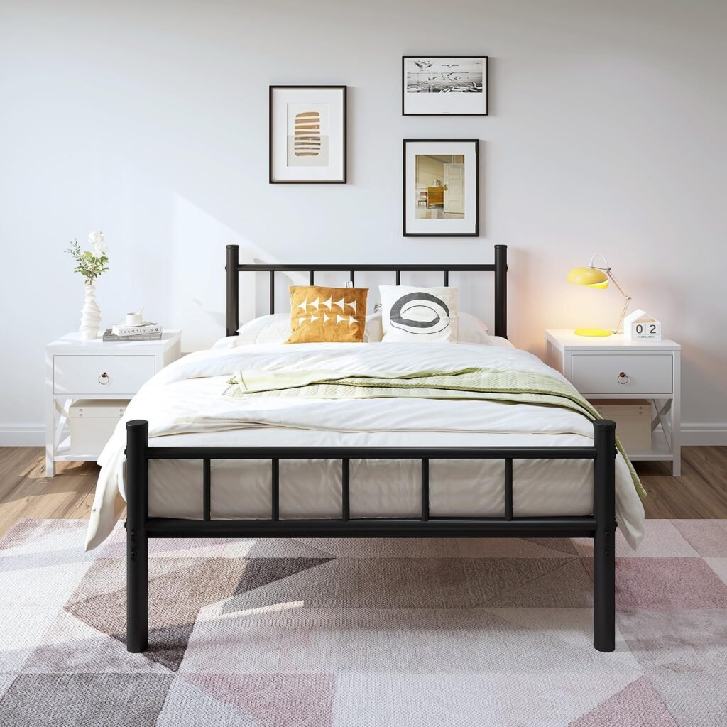 zizin Twin Metal Bed Frame - Black