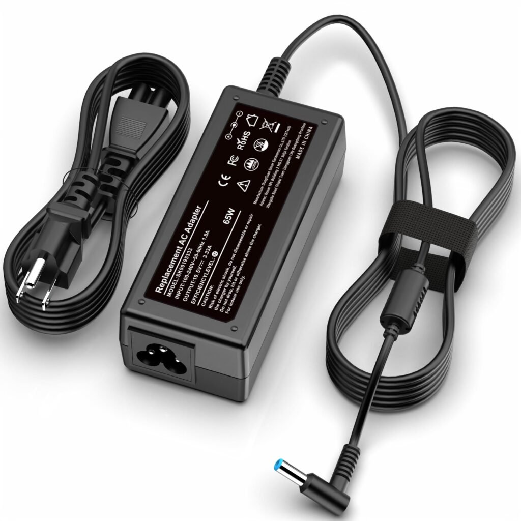 PIOEVTKA Replacement for HP Laptop Charger 65W 45W Computer Charger Smart Blue Tip Power Adapter