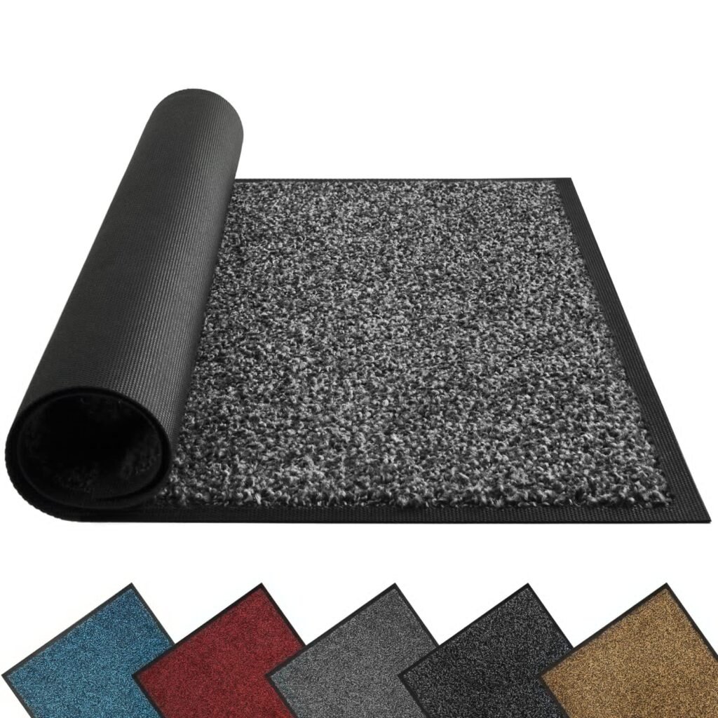 Mibao Front Door Mat, Dirt Trapper Welcome Mat for Outdoor Indoor, Non-Slip Waterproof Doormat,