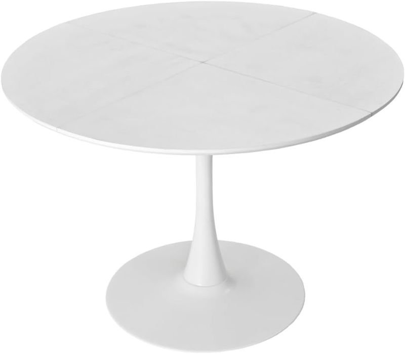 ****COLOR BROWN OAK***Modern Round Dining Table,Four Patchwork Tabletops with Oak Color Solid Wood Grain Table Top,Metal Base Dining Table, End Table (Brown Oak/Black + MDF+Metal)
Item Code:W757140927
Product Type:General Item
Main Color:Brown Oak
Main Material:MDF+Metal
Feature:
The tabletop is made up of four veneered solid wood grain table boards spliced together, which when viewed from different angles will show a cross color and light refraction effect, as if the tabletop would change color. Wonderful. This round table creates a romantic atmosphere for the two of them. In a small space, you can also add two chairs and invite your friends and family to sit around the round table and chat. Romantic modern round dining table is perfect for small family gatherings or gatherings of friends.
Specifications:
Color:
Brown OAK
Materials:
MDF top, metal legs
Product Overall Dimension:
47.24"*47.24"*29.53"
Gross weight:63.27Ibs
Net weight: 55.78Ibs
Weight capacity:
220Ibs
Package Quantity:
1
Care instruction:
Clean with a damp cloth & dry immediately
Attention :
1.Due to the light and monitor problems, the actual product colour is slightly different. 2.Using manual measurement, there may be a little error.
