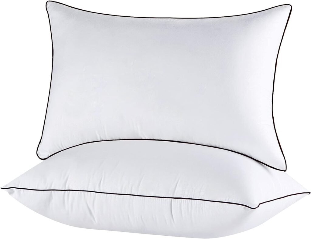 HYVIF Hungarian Goose Down Pillow Queen Size Set of 2, Ultimate Comfort 750+ Fill Power, 480 Thread Count 100% Cotton Shell, Luxury Bed Pillows for Sleeping - Queen (20" x 28"), Pack of 2