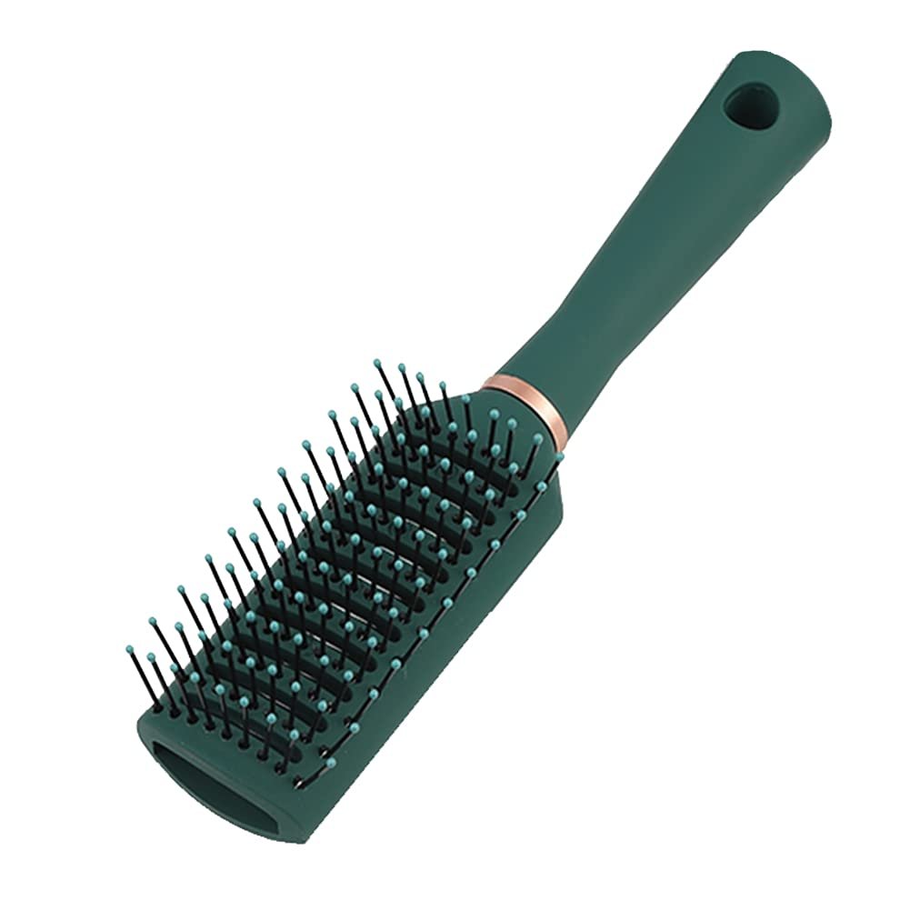 RN BEAUTY Detangling Brush Anti-Static Detangler Hair Brush Blow Drying Hairbrush Comb Nylon Bristle Pins Fashion Massage Brushes Wet or Dry All Hair Types Styling Dark Green Color (Vented)