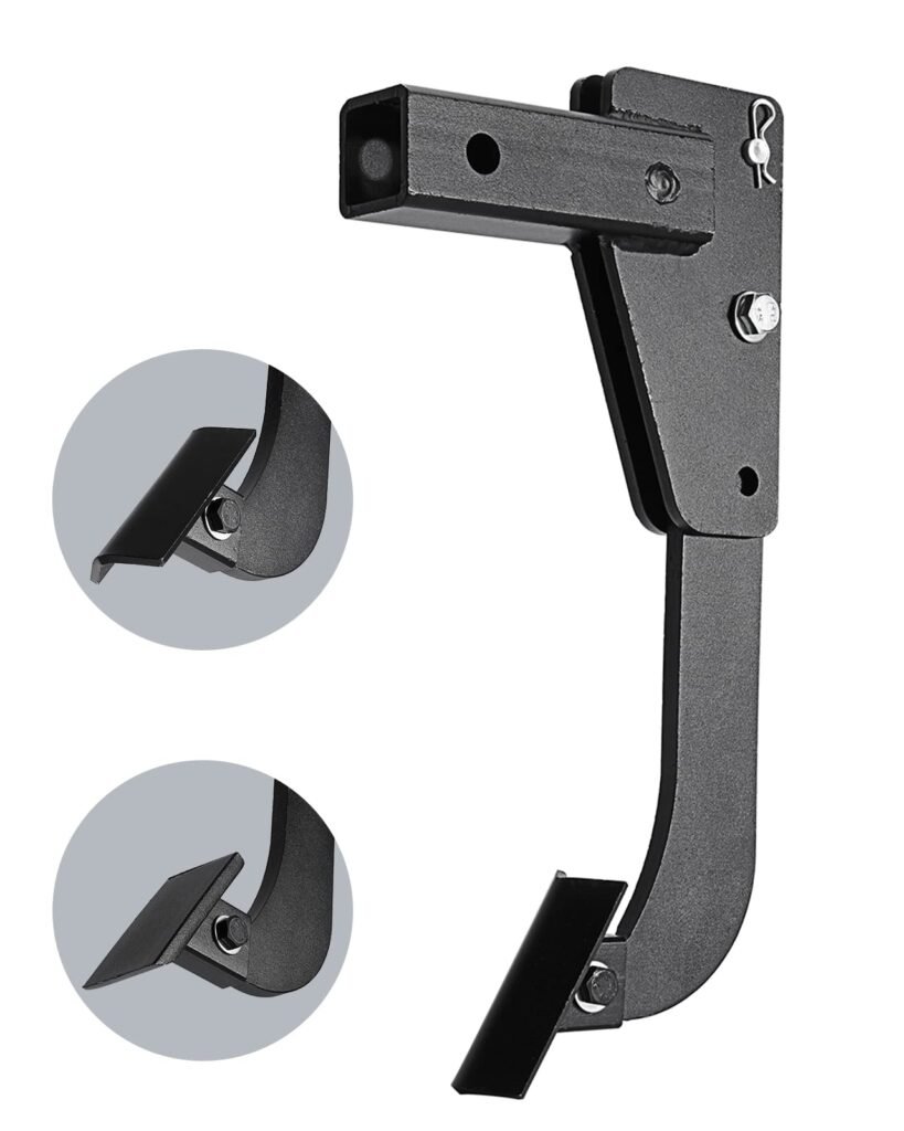 Hitch Lawn Mounted Ripper for ATV/UTV Tractor with 2 inch Receivers, Heavy Duty Trencher Subsoiler Plow with 2 Replaceable Ripper Teeth, Adjustable in Depth