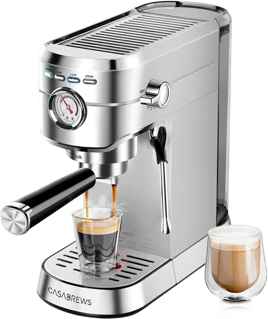 Espresso Machine 20 Bar, Professional Espresso Maker with Milk Frother Steam Wand, Compact Espresso Coffee Machine with 34oz Removable Water Tank for Cappuccino, Latte, Macchiato, Gift for Dad or Mom Small