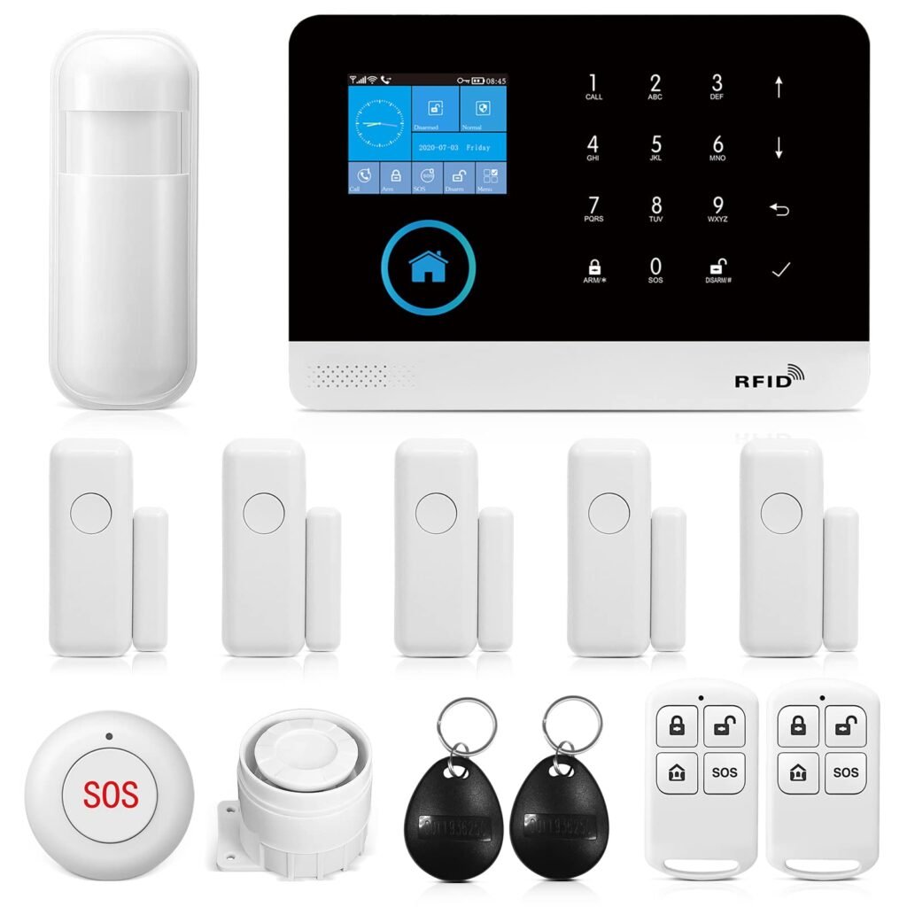 Wireless WiFi Smart Home Security DIY Alarm System with Motion Detector,Notifications with app,Door/Window Sensor, Siren,Compatible with Alexa,NO Monthly Fees PG103-4G-US
