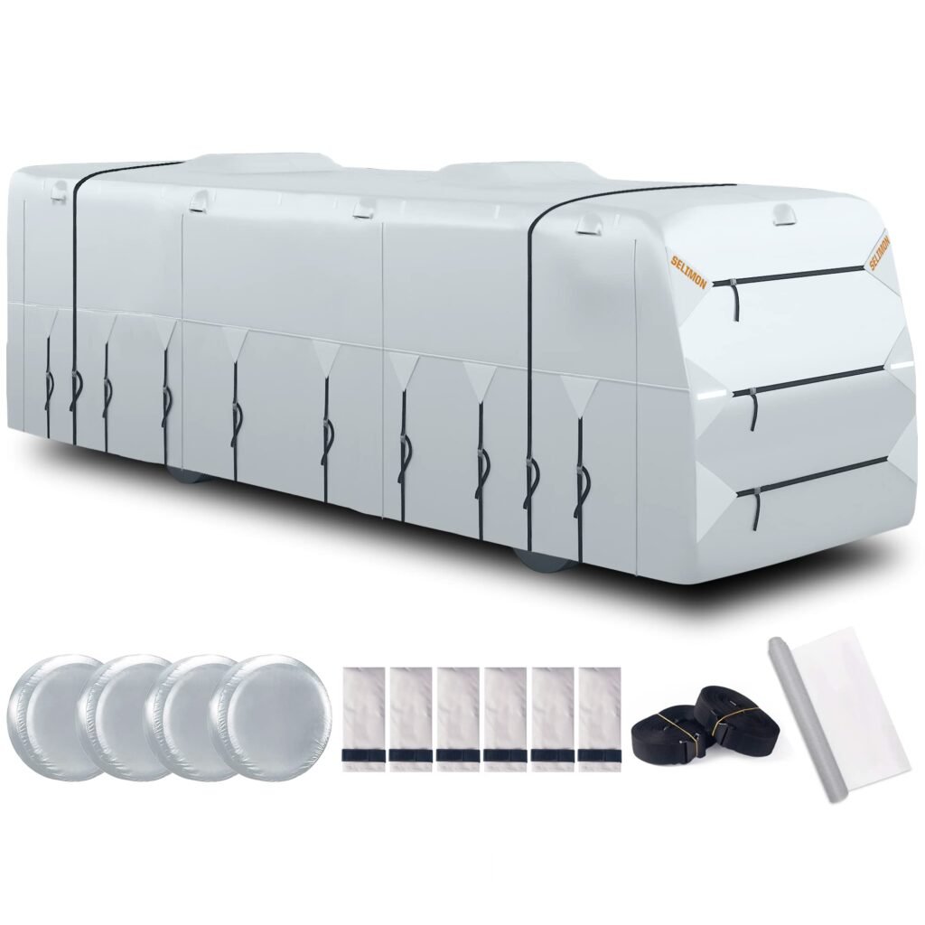 SELIMON 300D Top Class A RV Cover with Waterproof PU Coating Rip-Resistent & Anti-UV Winter Camper Cover Fits 37' to 40' Motorhome