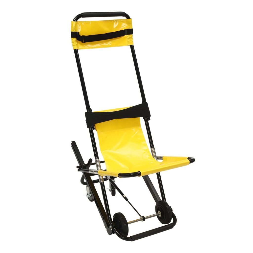 Manual Lift Stair Chair, Transfer Stair Chair Lift Portable Evacuation Chair Wheelchair for Seniors for One-Person Operation of Daily Transfers, Folding Stair Chair - Lifts Up to 350 lbs