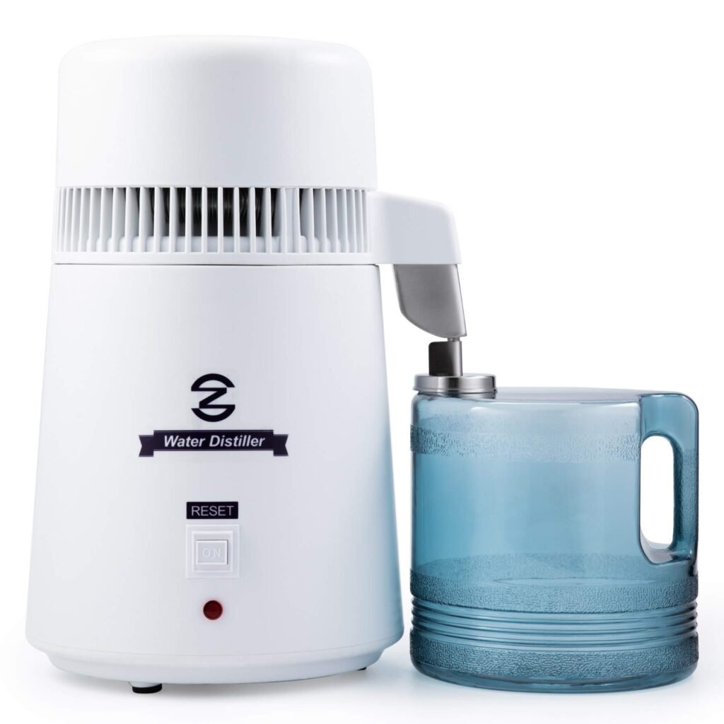 CO-Z Distilled Water Maker, 1 Gallon Water Distiller, 4L Home Countertop Water Distiller Machine, Table Desktop Distill Distilling Distilled Water Purifier Purification Filter, Home Clean Water Device