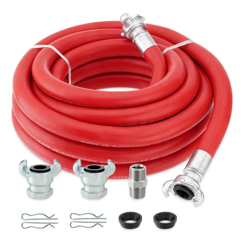 Venussar 3/4" Jackhammer Air Hose - 100 FT Red Rubber