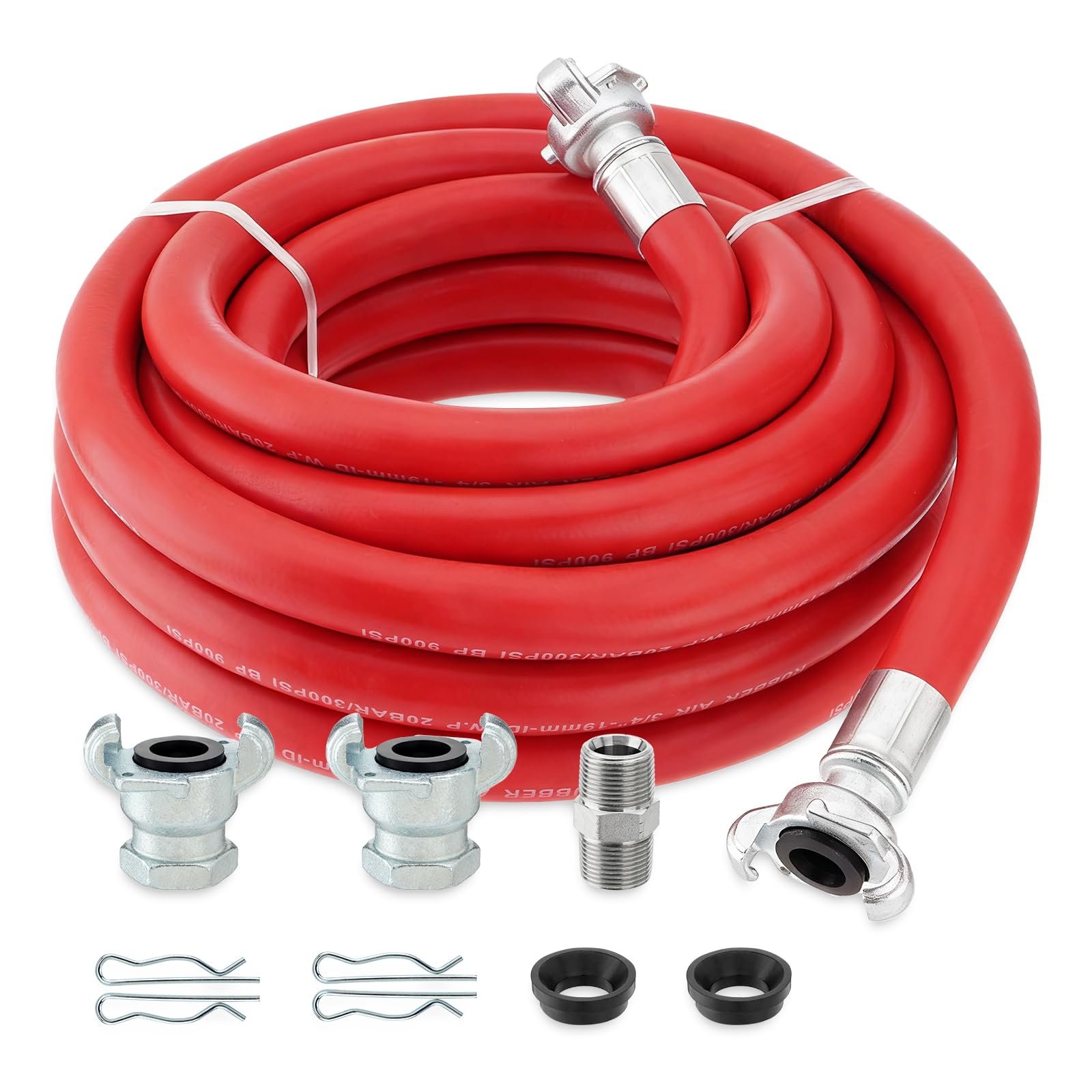 Venussar 3/4" Jackhammer Air Hose - 100 FT Red Rubber