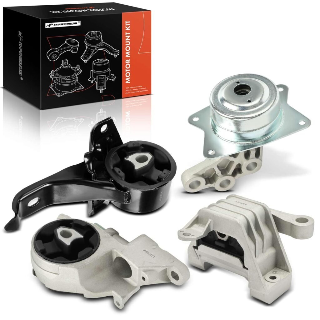 A-Premium 4PCS Engine Motor Mount and Transmission Mount Set Compatible with Chevrolet Malibu 2009-2010 & Saturn Aura 2009, 2.4L, 4-Speed Automatic Transmission, Replace# 25820085 25955046