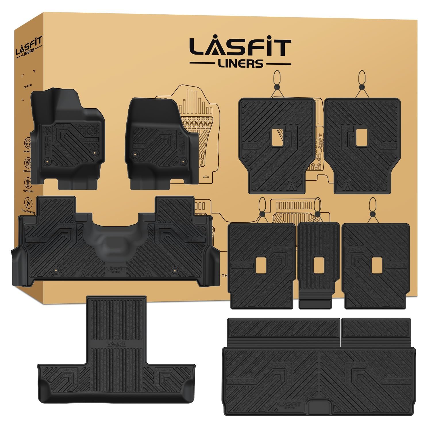 LASFIT Floor Mat for Fit 7 Seats 2025 2026 2027 Ford Expedition Standard