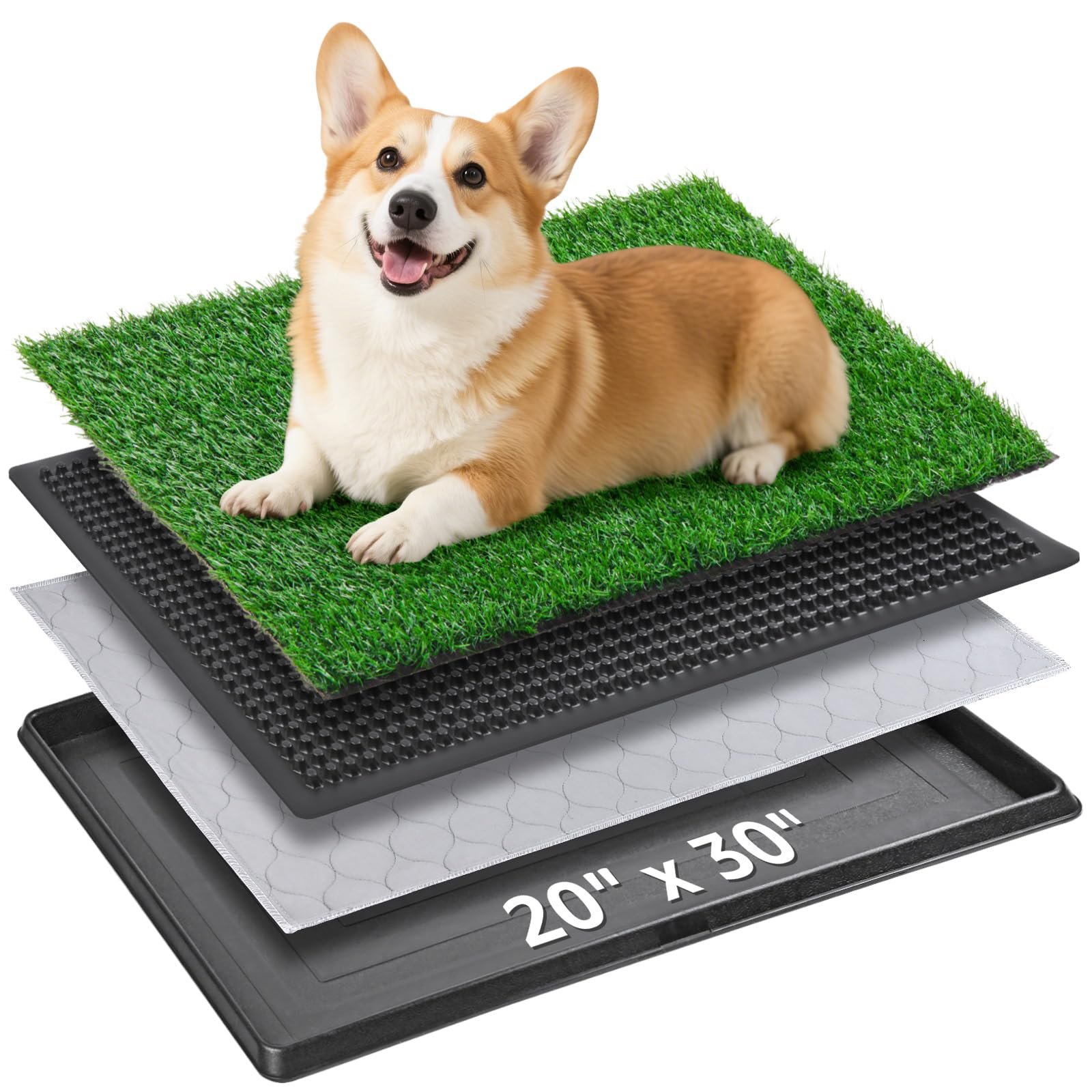 PICK FOR LIFE Portable Dog Grass Pad with Tray 20"x30"