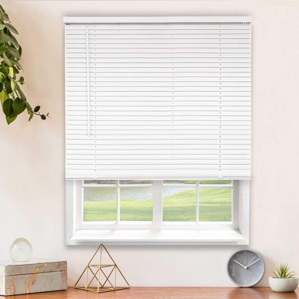 CHICOLOGY Blinds for Windows , Mini Blinds , Window Blinds , Door Blinds , Blinds & Shades , Camper Blinds , Mini Blinds for Windows , Horizontal Window Blinds , Gloss White , 36""W X 64""H 36"W X 64"H White (Commercial Grade)