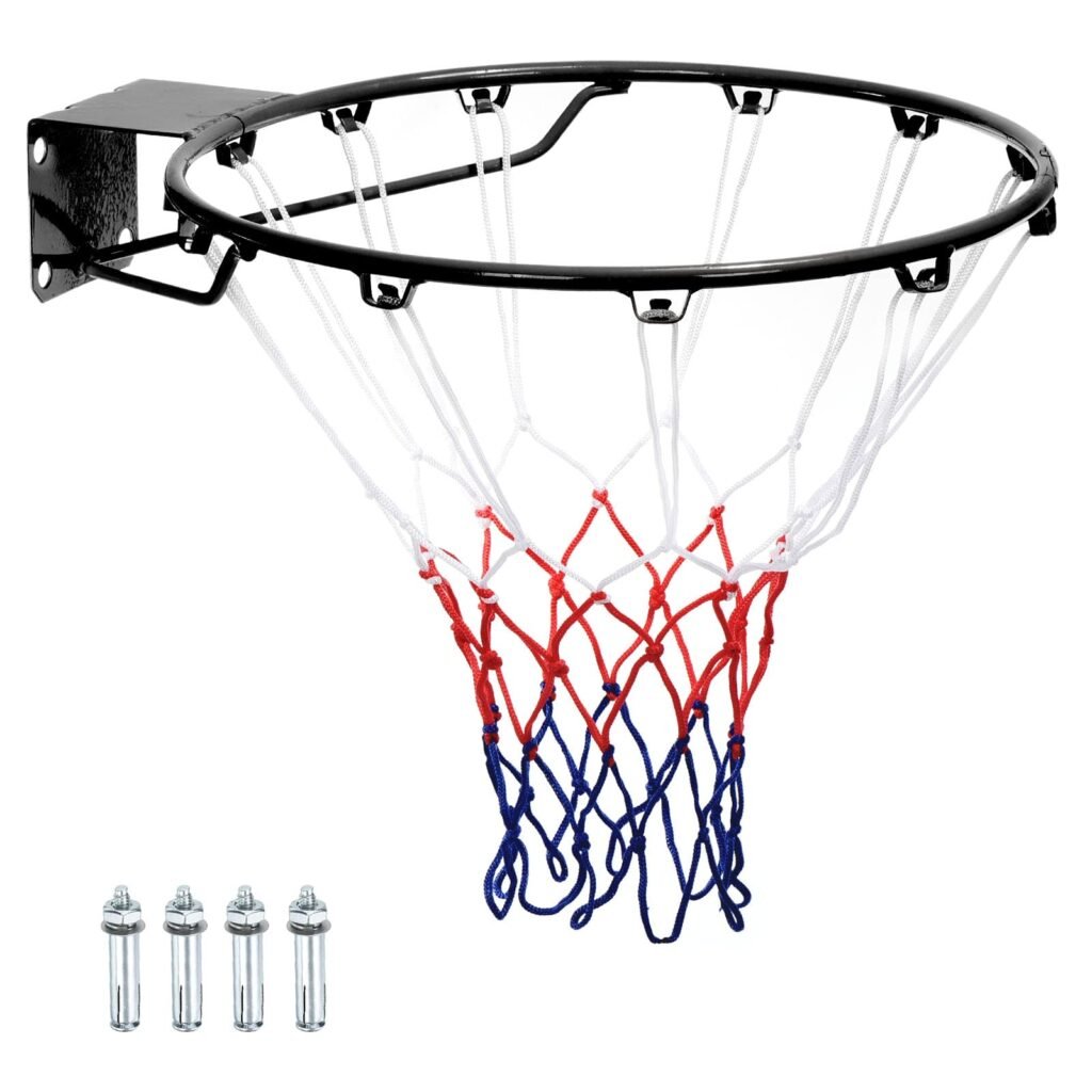 PATIKIL Basketball Rim, 18 Inch, Replacement Wall Door Mounted Hanging Standard Goal Fit Most Sizes of Backboard Indoor and Outdoor, Orange (Solid) Black