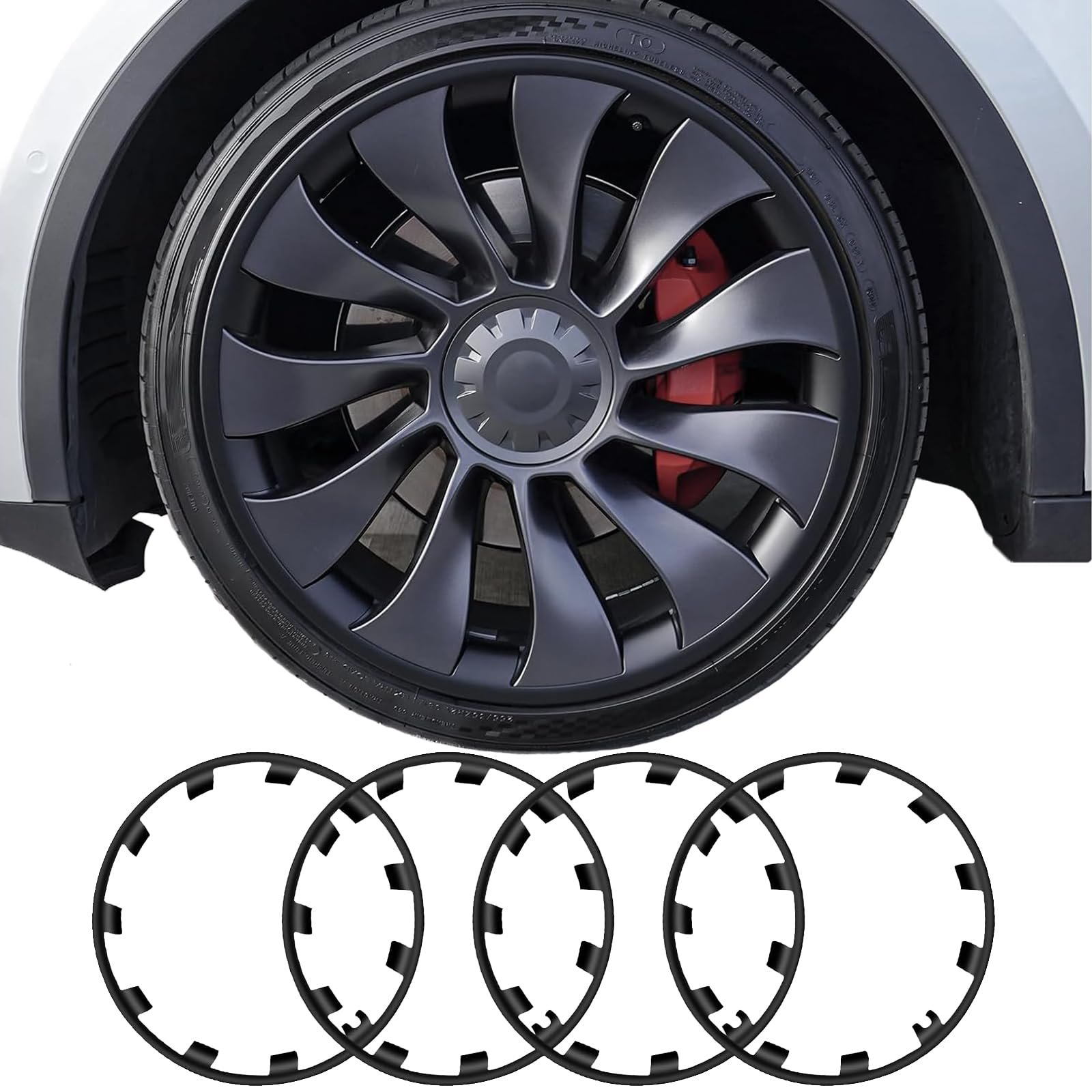 TNIRV Wheel Rim Protectors for Tesla Model Y 21" Überturbine Wheels (2020-2024)