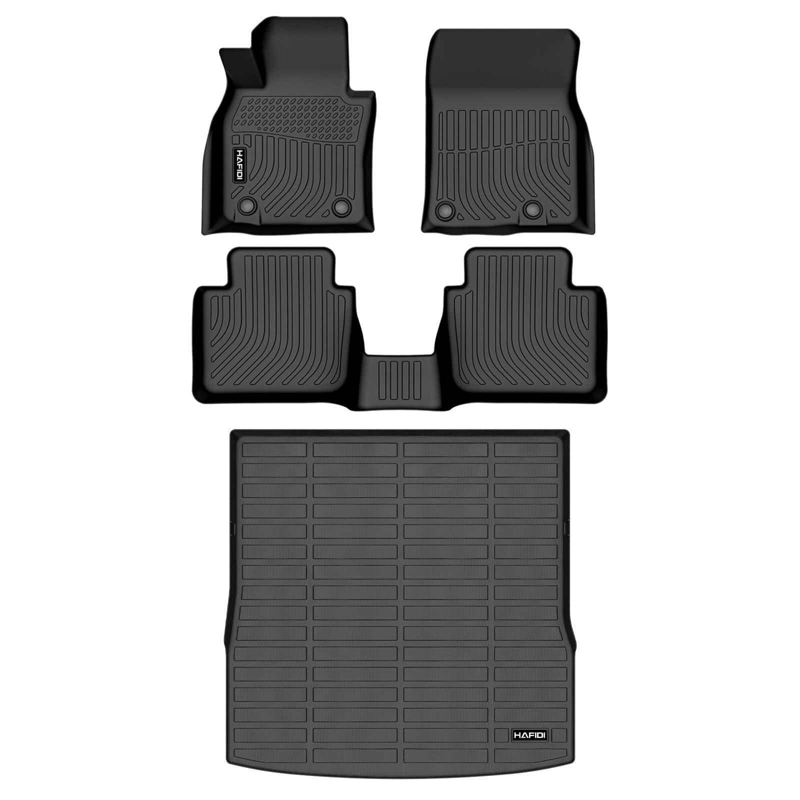 HAFIDI® Floor Mats & Cargo Liner Set Fit for Mazda CX-50 2023-2026 (Not for Hybrid) All Weather Protection TPE Anti-Slip Automotive Full Set Floor Liners Custom Mazda CX50 Accessories - Black